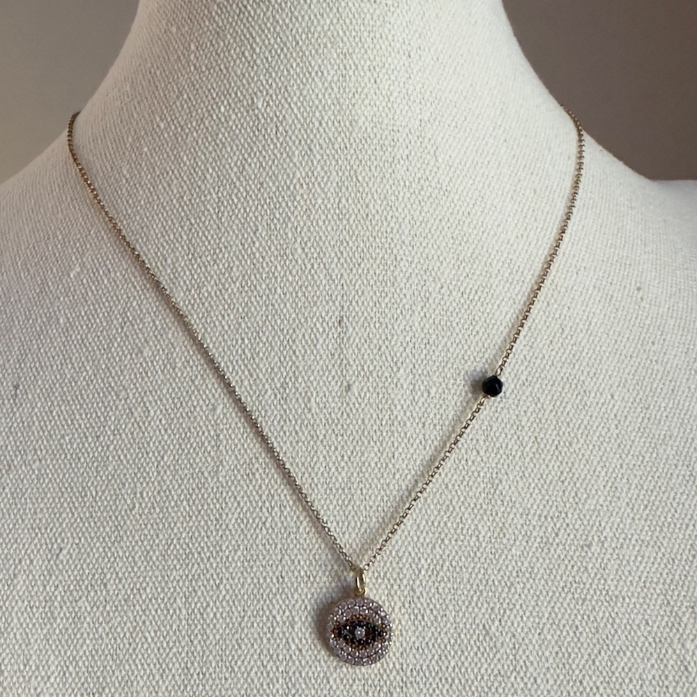 925 Sterling Silver Evil Eye Gold Filled Necklace